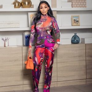 PUCCI ORCHIDEE PRINT TULLE TOP